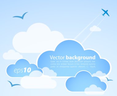 Good weather background. Blue sky with clouds clipart