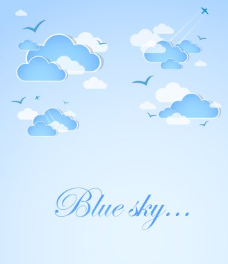 Mavi Gökyüzü bulutlu. vektör