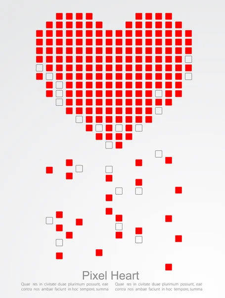 Cuore di pixel. Vettore — Vettoriale Stock