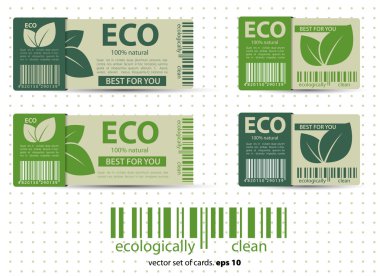 Eco labels with retro vintage design. Vector