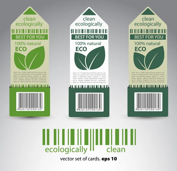 Etiquetas ecológicas con diseño retro vintage. Vector — Vector de stock
