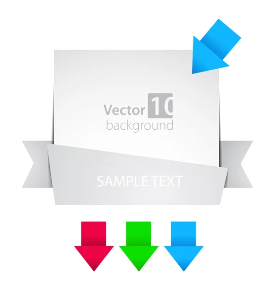 Vector banner met lint en kleur pijlen — Stockvector