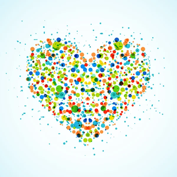 Corazón hecho con manchas de color. Vector — Archivo Imágenes Vectoriales