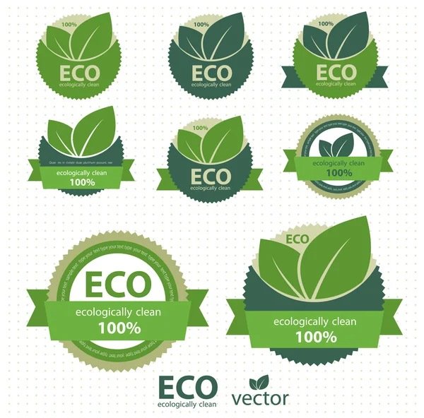 Ετικέτες Eco με ρετρό σχεδιασμό εκλεκτής ποιότητας. διάνυσμα — Διανυσματικό Αρχείο