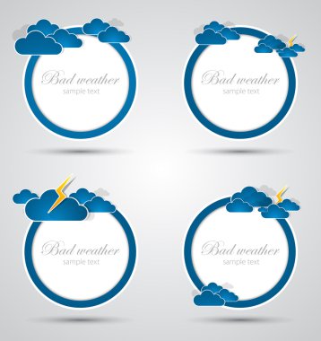 Set of weather round backgrounds. Vector clipart