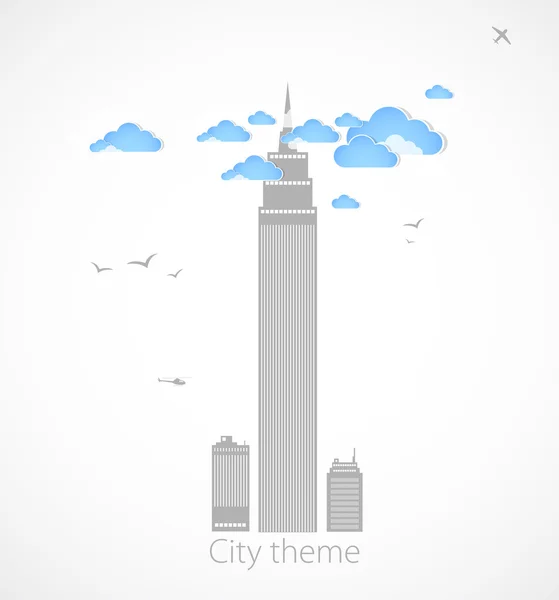 Un gratte-ciel. Fond du thème de la ville. Vecteur — Image vectorielle