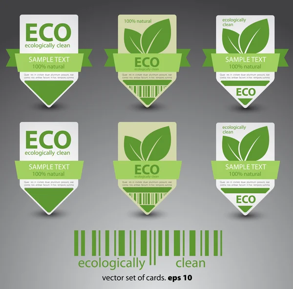 Екологічні етикетки з ретро вінтажним дизайном. Векторні — стоковий вектор