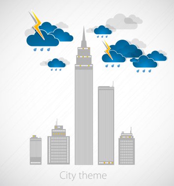 Bad weather background. City theme clipart
