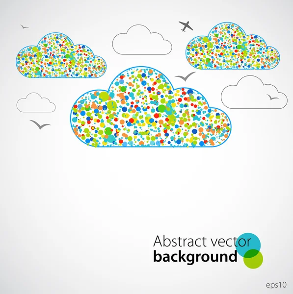 Fondo vectorial divertido. Nube arco iris . — Archivo Imágenes Vectoriales