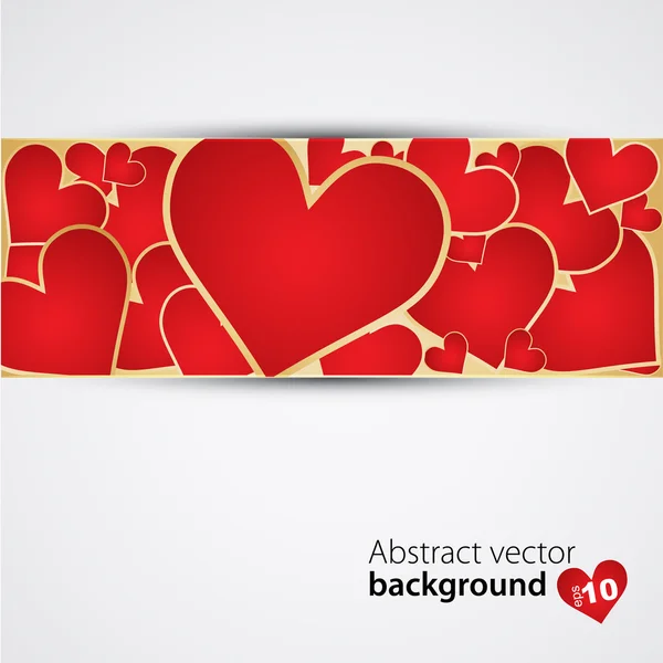 Háttér piros szív. Vektor — Stock Vector