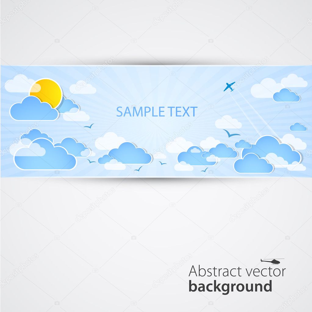 Good weather background. Blue sky with clouds. Vector