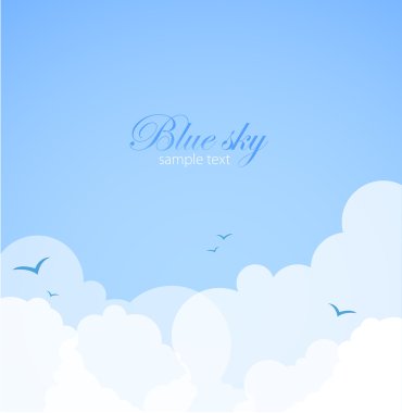 Good weather background. Blue sky with clouds clipart