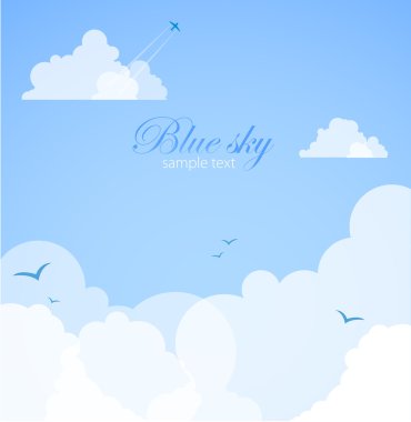 Good weather background. Blue sky with clouds clipart