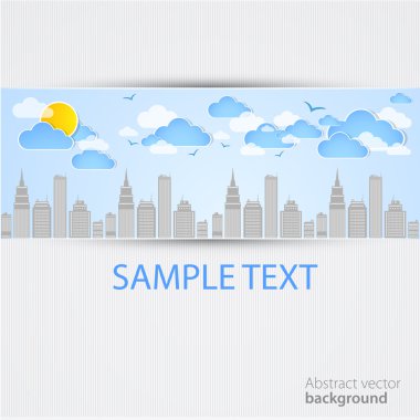 Sky-scraper. City theme background. Vector clipart