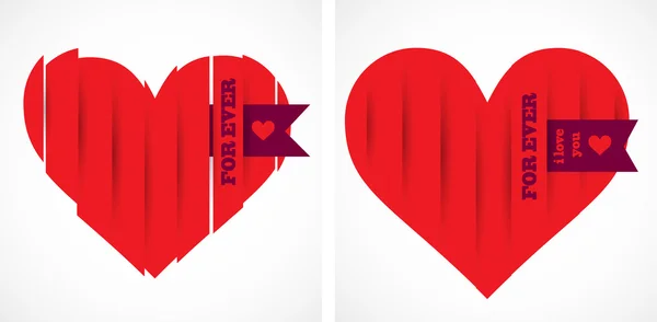 Valentine srdce papíru. vektor — Stockový vektor