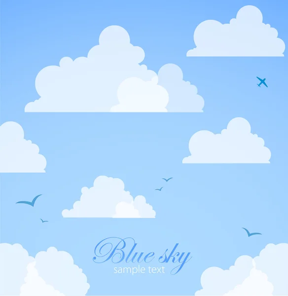 Goed weer achtergrond. blauwe hemel met wolken — Stockvector