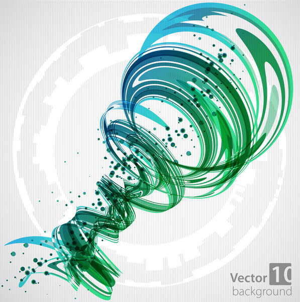 Abstract Green Spiral Background. Vector