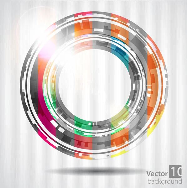 Círculos abstractos de tecnología de color. Vector — Archivo Imágenes Vectoriales