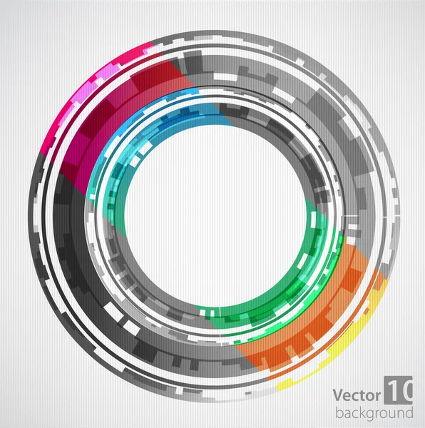Abstrakte Farbtechnologie zieht Kreise. Vektor — Stockvektor