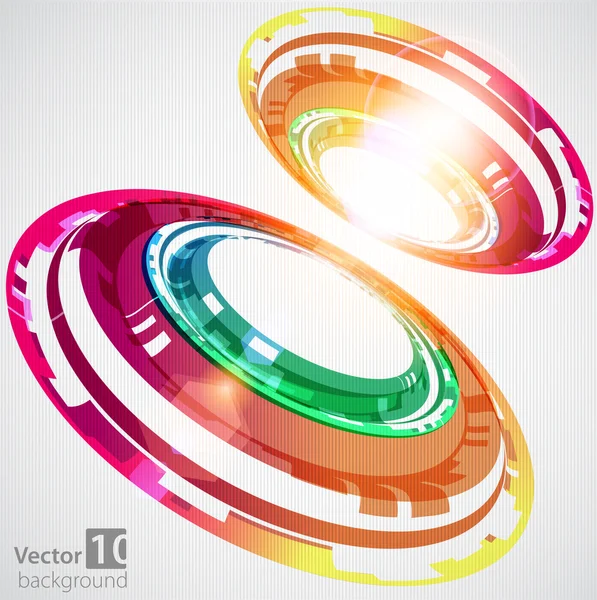Abstrakt färg teknik cirklar. Vektor — Stock vektor