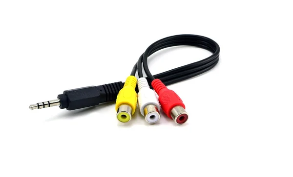 Audio video AV cable adapter — Stock Photo, Image