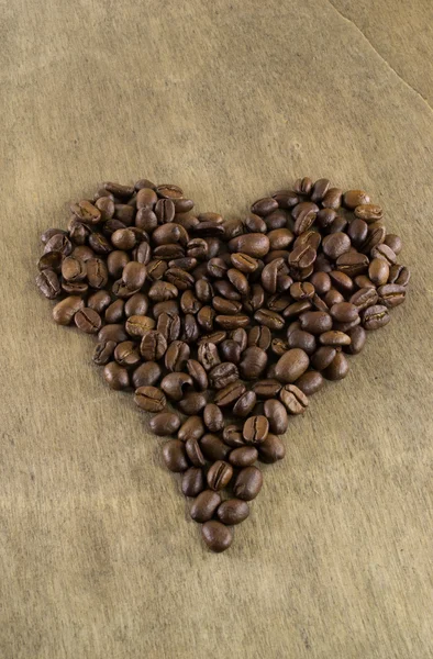 Chicchi di caffè a forma di cuore — Foto Stock