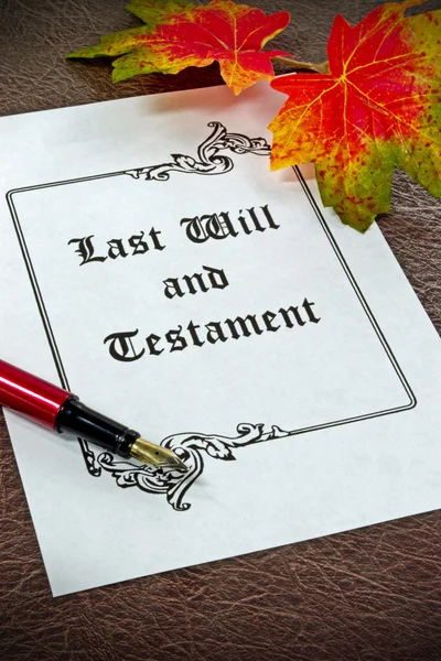 Ostatnia wola i Testamentu — Zdjęcie stockowe