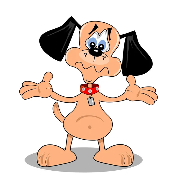 困惑している漫画の犬 — ストックベクタ
