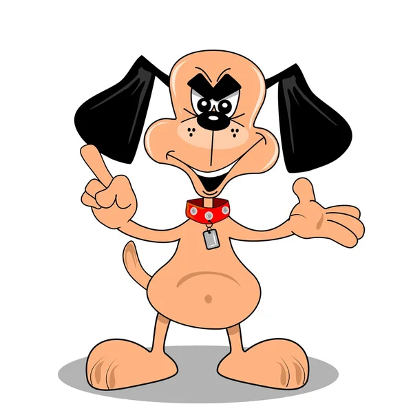 いたずら好きな邪悪な表現と漫画の犬 — ストックベクタ