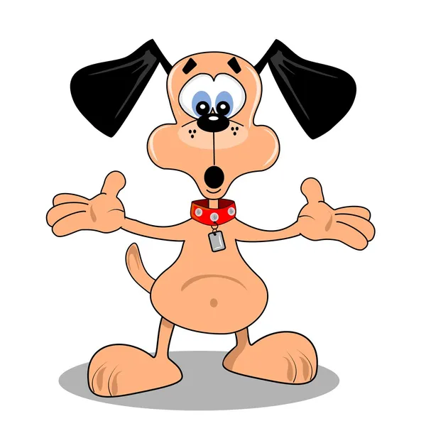 Un perro de dibujos animados que parece sorprendido — Vector de stock
