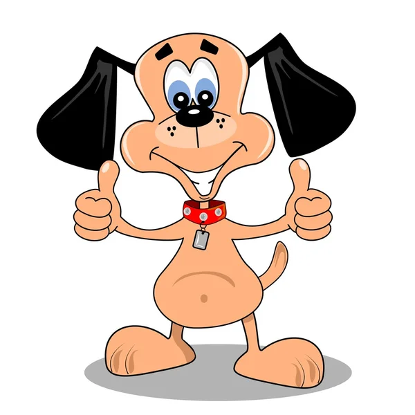 Un perro de dibujos animados expresión feliz — Vector de stock
