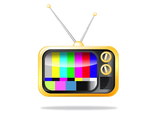 Gelber Retro-Fernseher — Stockfoto