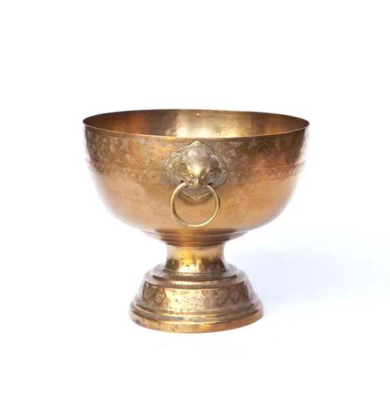 Ouro antigo vintage, tigela de latão — Fotografia de Stock