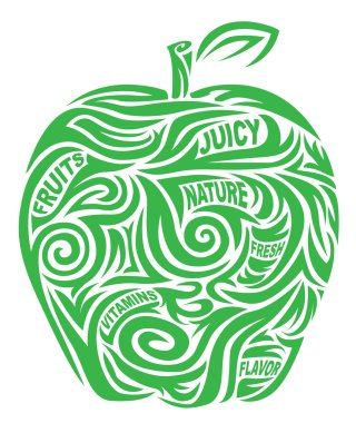 Stylized green apple clipart