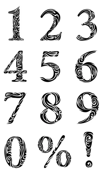 stock vector Set of stylized numbers