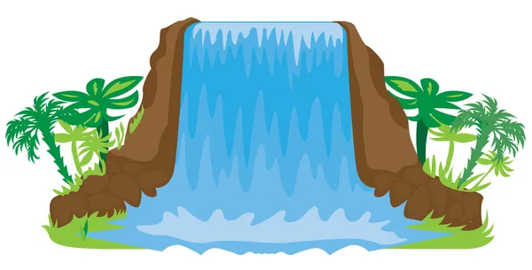 Vodopád ilustrace — Stockový vektor