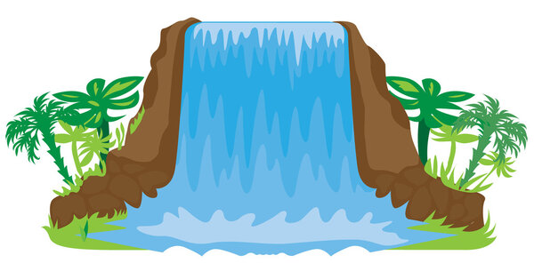 Водопад картинка мультяшная