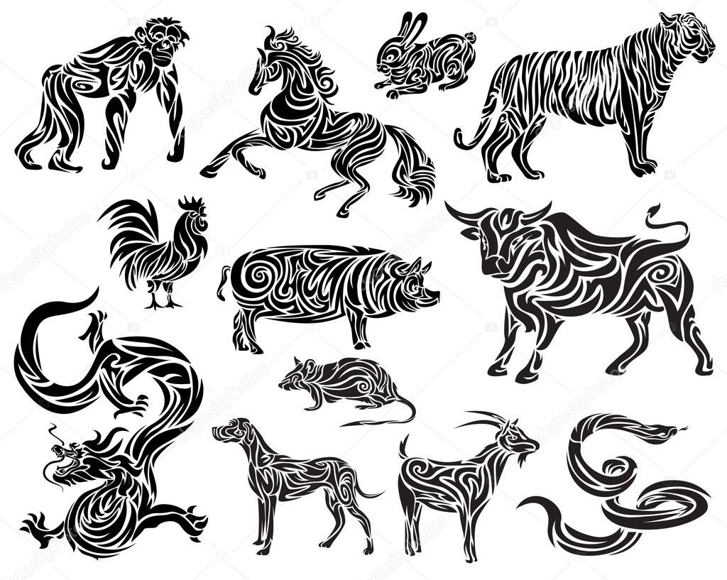 Stylizaed Chinese Zodiac