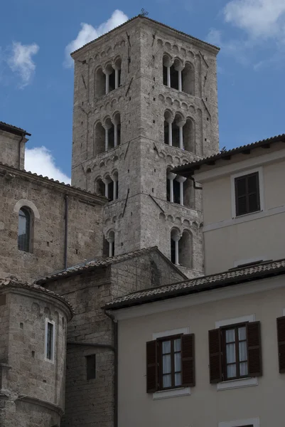 Klocktornet från duomo i anagni — Stockfoto