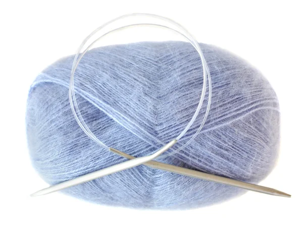 Ball of threads of blue color. — Stock Photo, Image