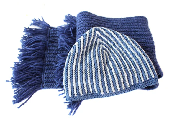 Knitted scarf and cap — Stock Photo, Image