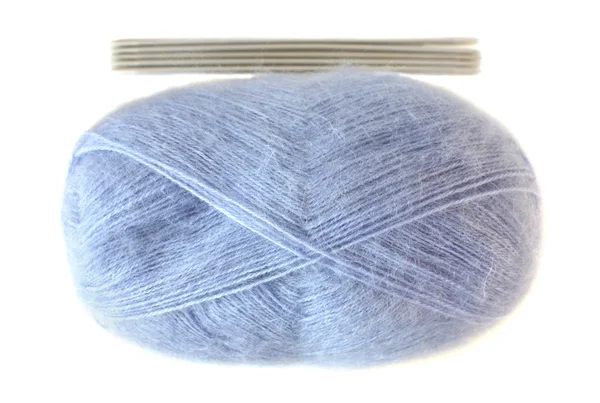 Ball of threads of blue color. — Stock Photo, Image