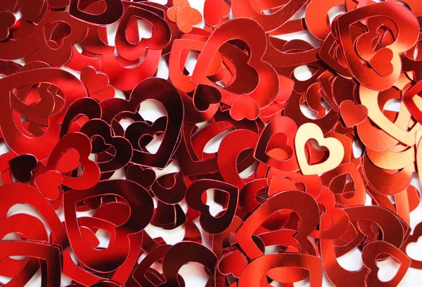 Piros szív konfetti — Stock Fotó