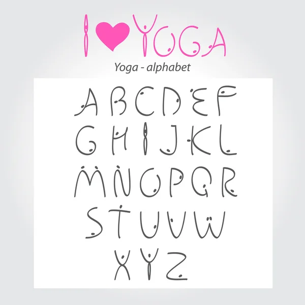Yoga-alfabesi — Stok Vektör