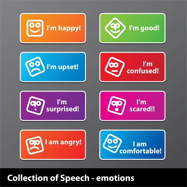 Collection-of-Speech-emotions — Stock Vector
