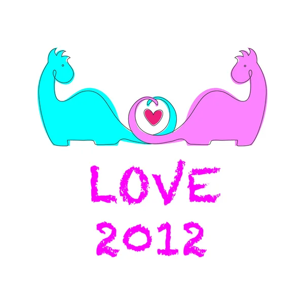 Tarjeta de felicitación Love2012 — Vector de stock