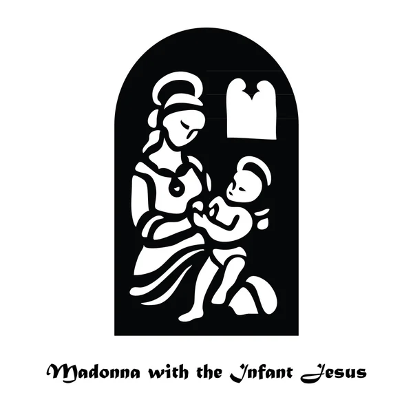 麦当娜-与--婴儿-耶稣 — 图库矢量图片