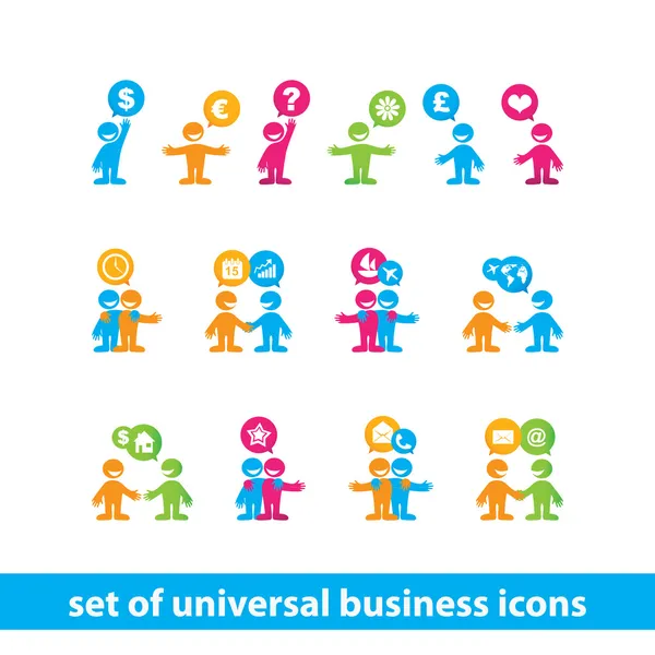 Set-van-universal-business-pictogrammen — Stockvector