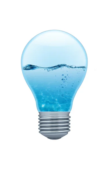 Лампочка с водой внутри — стоковое фото