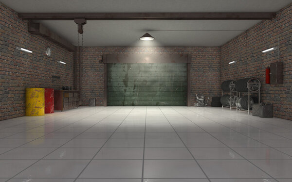 Empty Auto Repair Shop For Car Maintenance